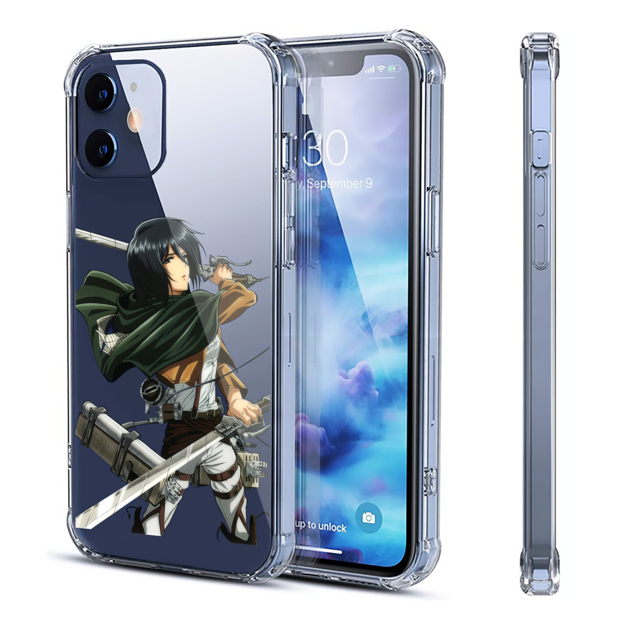 （画像用） 進撃の巨人 ミカサ·アッカーマン Attack on Titan Mikasa Ackerman 【iPhone 12シリーズ対応】透明スマホケース（クリアソフトケース）